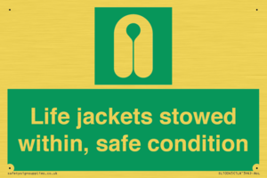 Life jackets stowed within